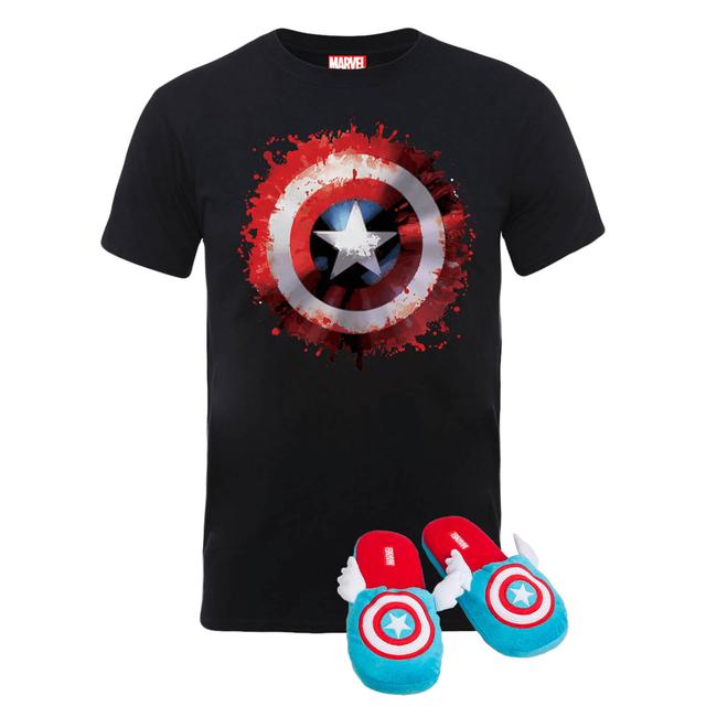 Pack Capitán América Marvel: Camiseta + Pantuflas - Pantuflas S-M - Men's - 3XL on Productcaster.