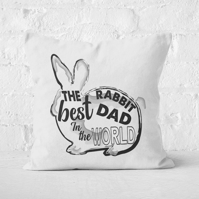 Rabbit Dad Square Cushion - 50x50cm - Soft Touch on Productcaster.