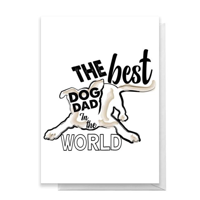 The Best Dog Dad Greetings Card - Standard Card on Productcaster.