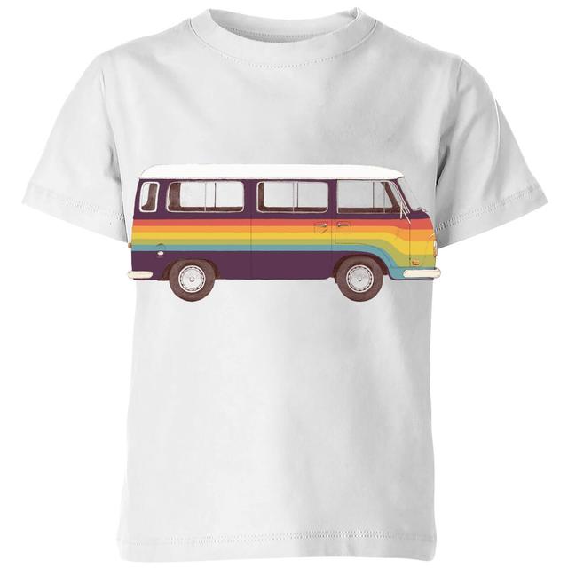 Rainbow Van Kids' T-Shirt - White - 9-10 Jahre on Productcaster.