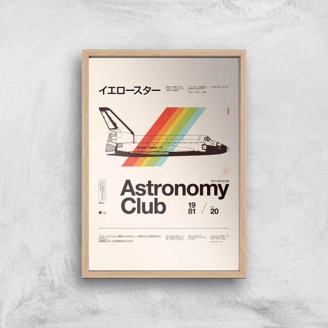 Astronomy Club Giclee Art Print - A4 - Wooden Frame on Productcaster.