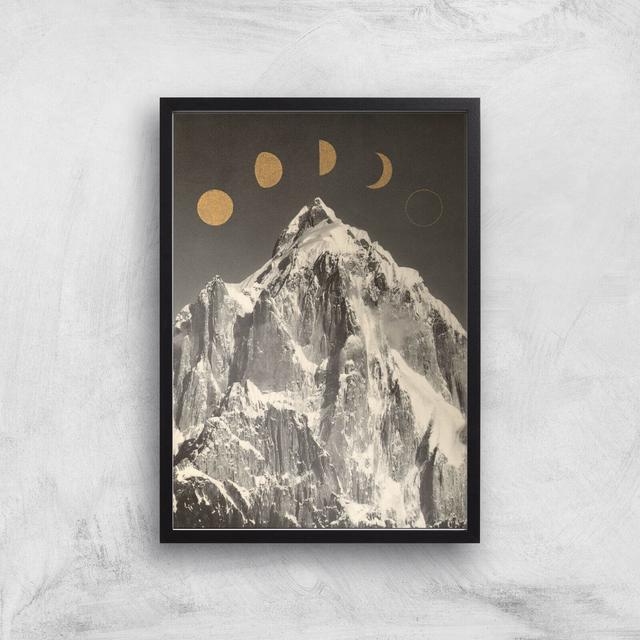 Moon Phases Giclee Art Print - A3 - Black Frame on Productcaster.