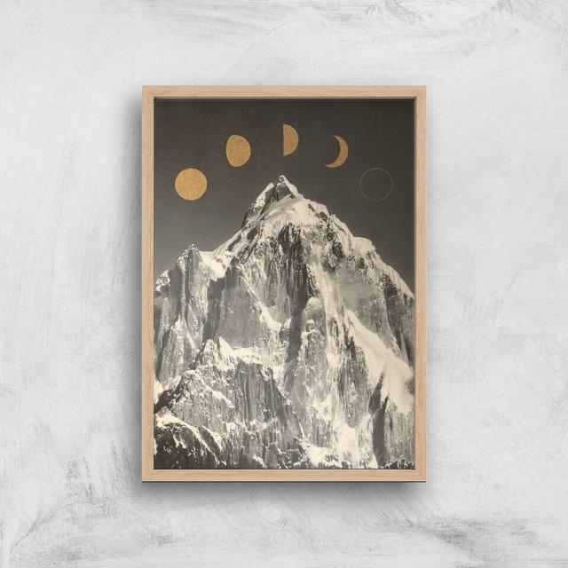 Moon Phases Giclee Art Print - A2 - Wooden Frame on Productcaster.