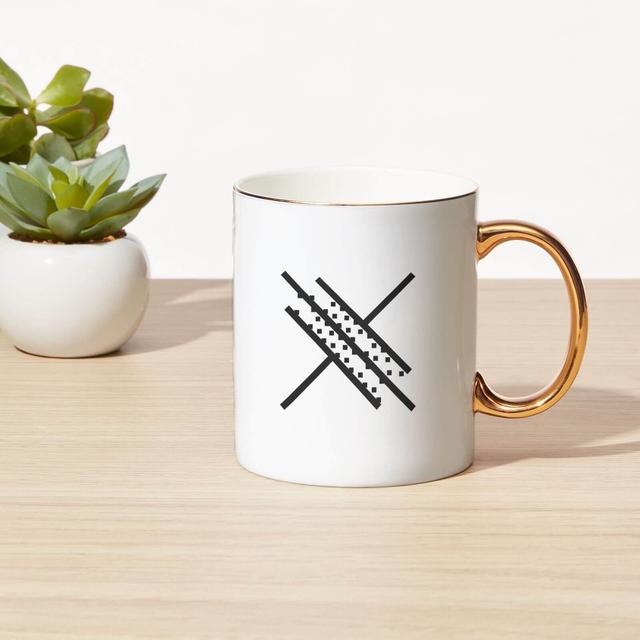 Stylised Letter Bone China Gold Handle Mug - X on Productcaster.