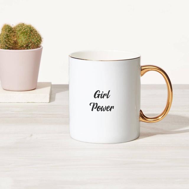 Girl Power Bone China Gold Handle Mug on Productcaster.