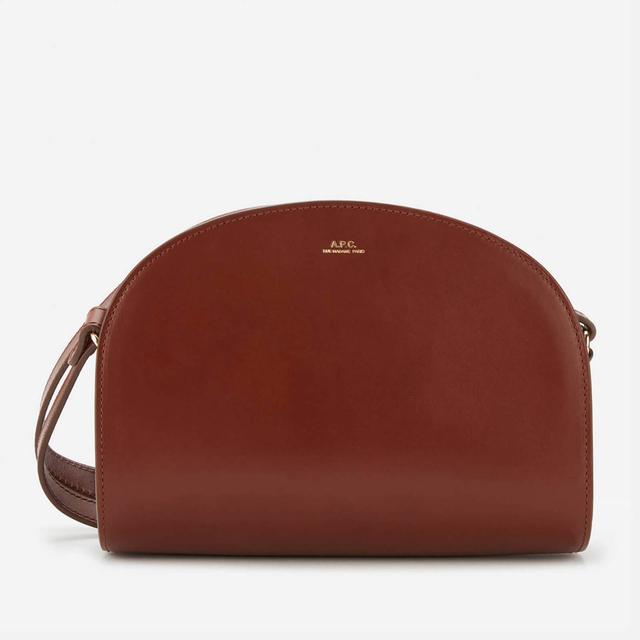 A.P.C. Clutch Demi-Lune Leather Bag Brown on Productcaster.