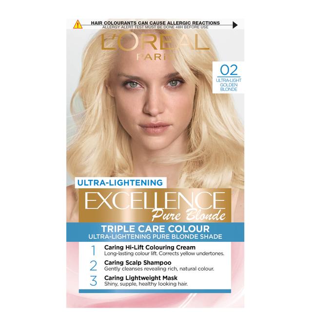 L'Oréal Paris Excellence Crème Permanent Hair Dye (Various Shades) - 02 Ultra-Light Golden Blonde on Productcaster.