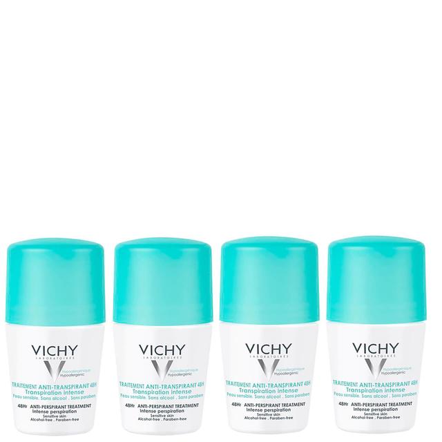 VICHY 48 Hour Intensive Anti-Perspirant Roll-on Deodorant Set for Sensitive Skin 4 x 50ml on Productcaster.