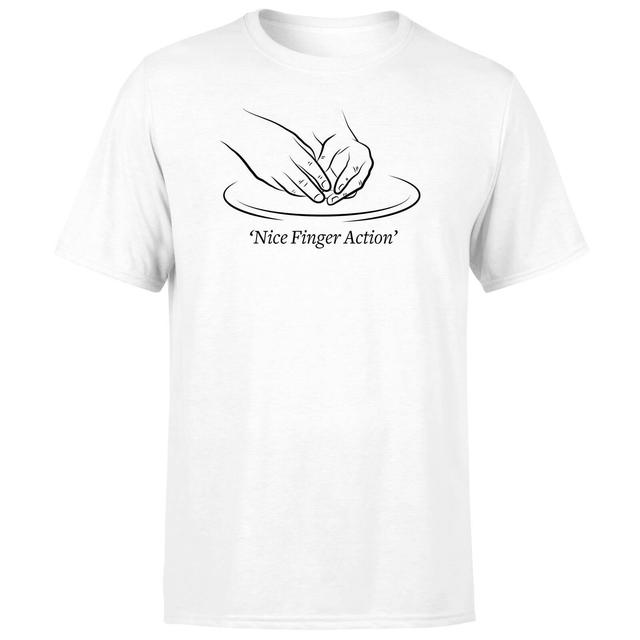 Nice Finger Action Men's T-Shirt - White - 5XL - Weiß on Productcaster.