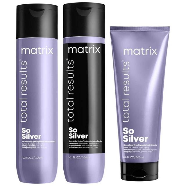 Matrix Total Results So Silver Purple Toning Shampoo, Conditioner and Hair Mask Routine for Blonde, Silver and Grey Hair on Productcaster.