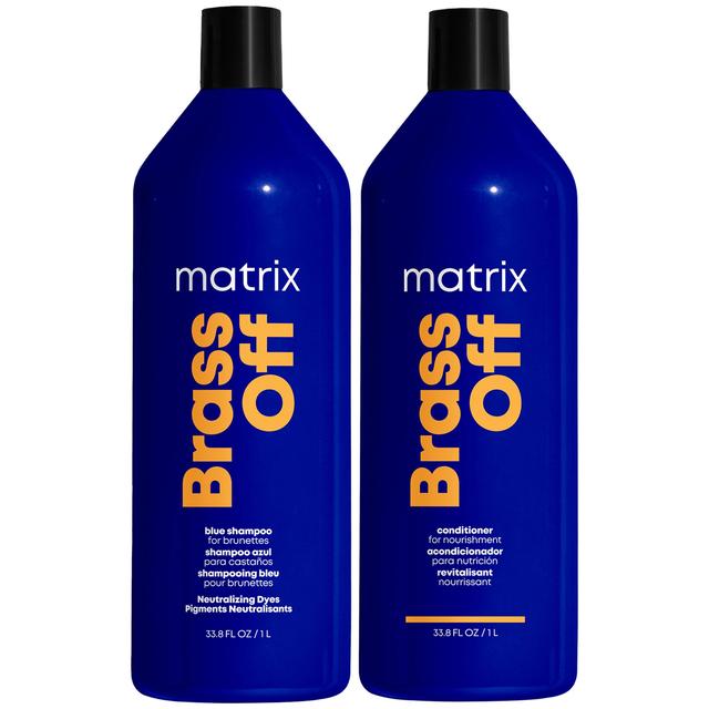 Matrix Brass Off Colour Correcting Blue Anti-Brass Shampoo and Conditioner Duo Set for Lightened Brunettes 1000ml on Productcaster.