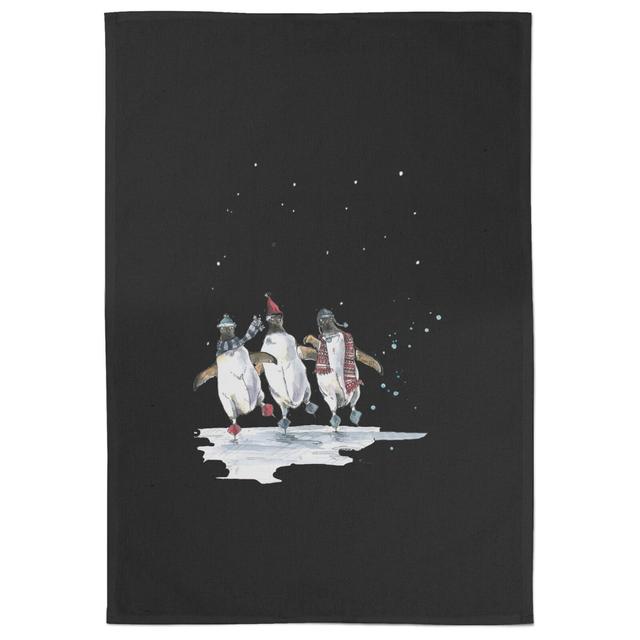 Snowtap Penguins Cotton Tea Towel - Black on Productcaster.