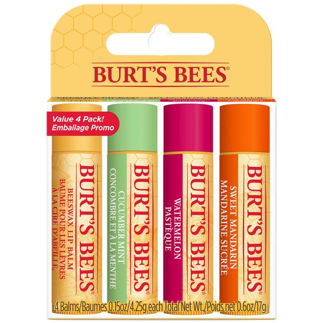 Burt's Bees 100% Natural Moisturising Lip Balm (Pack of 4) on Productcaster.