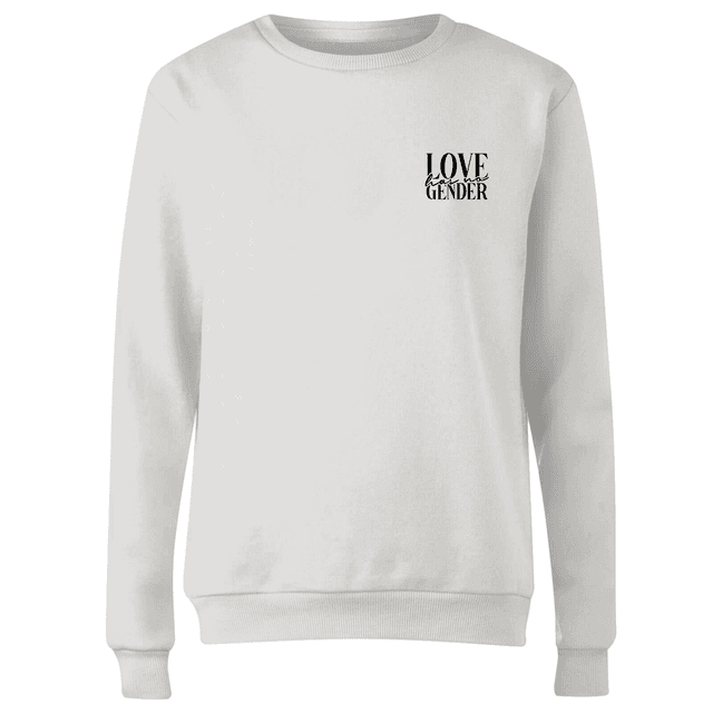 Miss Greedy Love Has No Gender Embroidered Sweatshirt - White - S - Weiß on Productcaster.