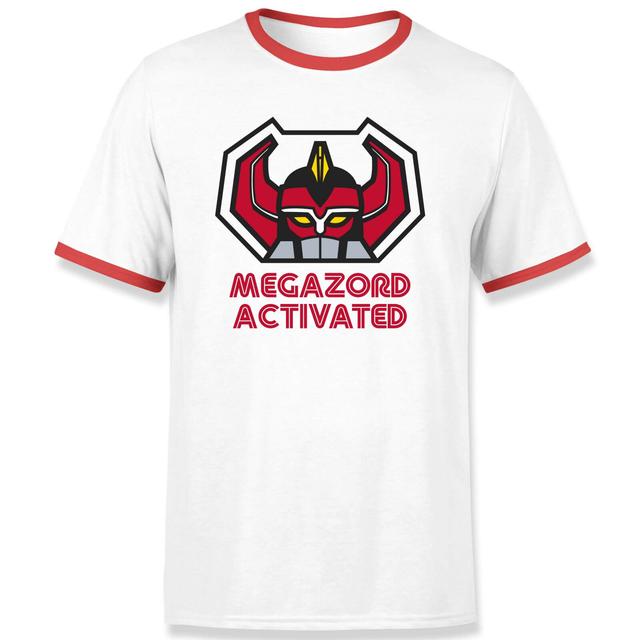 Power Rangers Megazord Activated Unisex T-Shirt - White / Red Ringer - L on Productcaster.