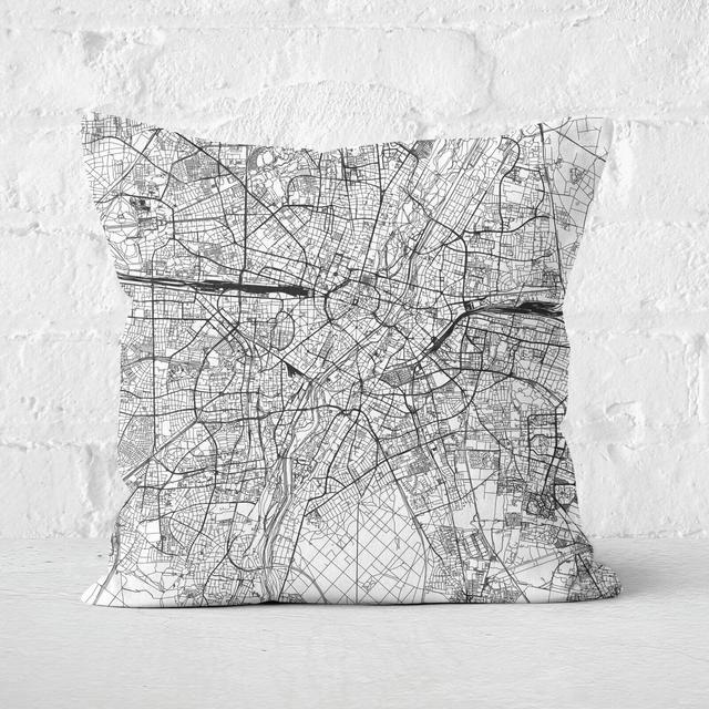 Munich City Map Square Cushion - 40x40cm - Soft Touch on Productcaster.