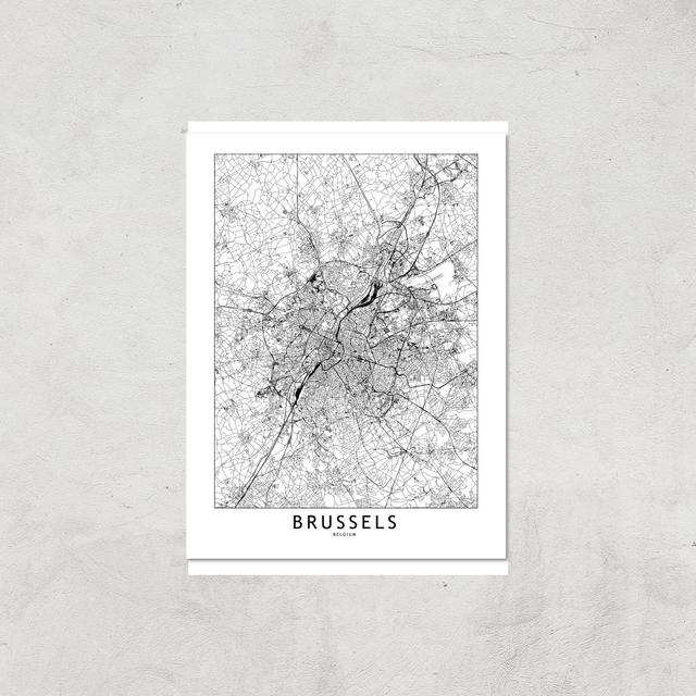 Brussels Light City Map Giclee Art Print - A3 - Print Only on Productcaster.