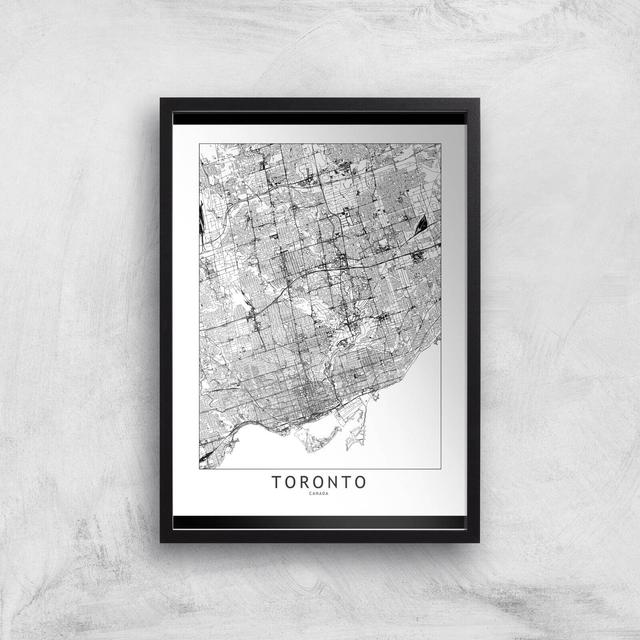 Toronto Light City Map Giclee Art Print - A3 - Black Frame on Productcaster.