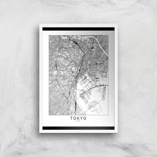 Tokyo Light City Map Giclee Art Print - A2 - White Frame on Productcaster.