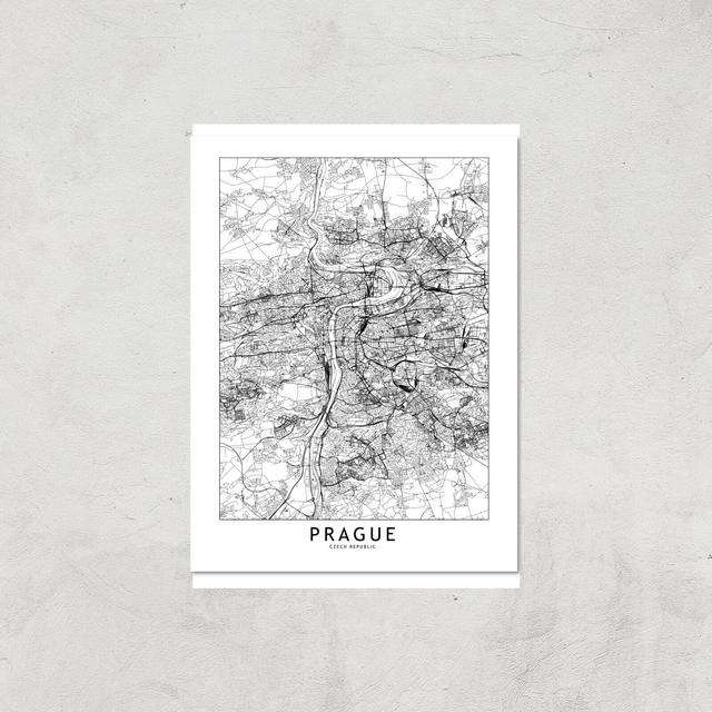 Prague Light City Map Giclee Art Print - A4 - Print Only on Productcaster.