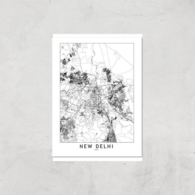 New Delhi Light City Map Giclee Art Print - A2 - Print Only on Productcaster.