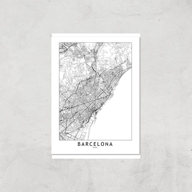 Barcelona Light City Map Giclee Art Print - A4 - Print Only on Productcaster.