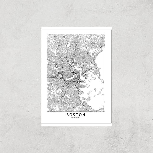 Boston Light City Map Giclee Art Print - A3 - Print Only on Productcaster.