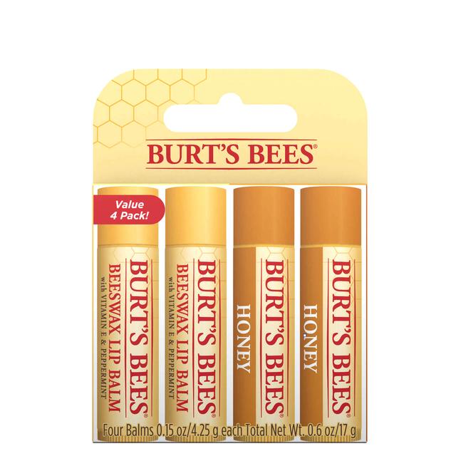 Baume à lèvres à la cire d'abeille et au miel de Burt's Bee (Coffret de 4) on Productcaster.