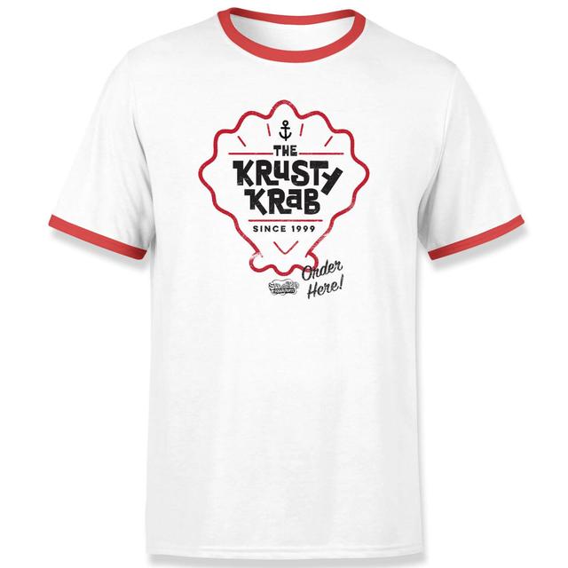 Camiseta ringer Bob Esponja Krusty Krab - Unisex - Blanco/Rojo - 5XL - Blanco on Productcaster.