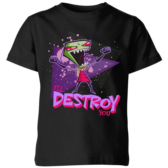 Invader Zim I'll DESTROY You Kids' T-Shirt - Black - 9-10 Years - Black on Productcaster.