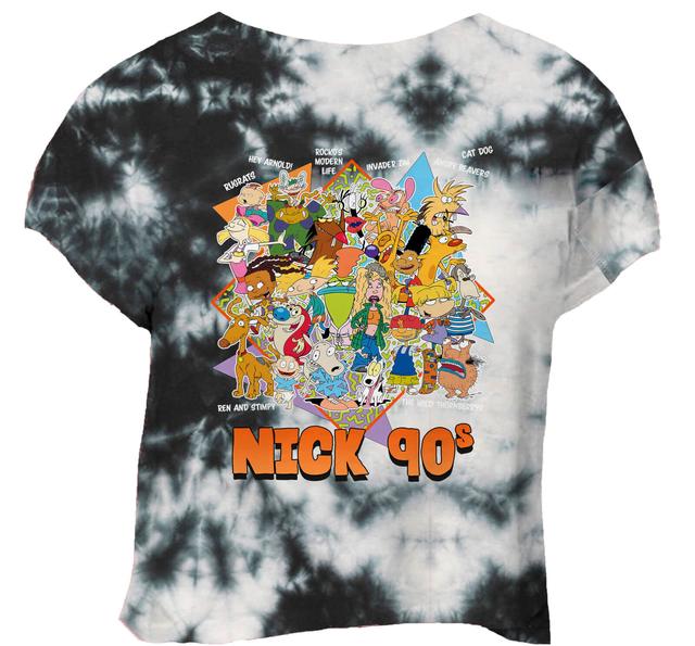 Nickelodeon Nostalgia Women's Cropped T-Shirt - Zwart Tie Dye - XL on Productcaster.