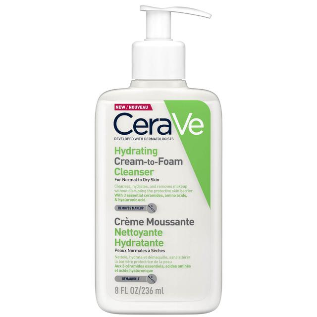 CeraVe Hydrating Cream-to-Foam Cleanser with Amino Acids for Normal to Dry Skin 236ml on Productcaster.