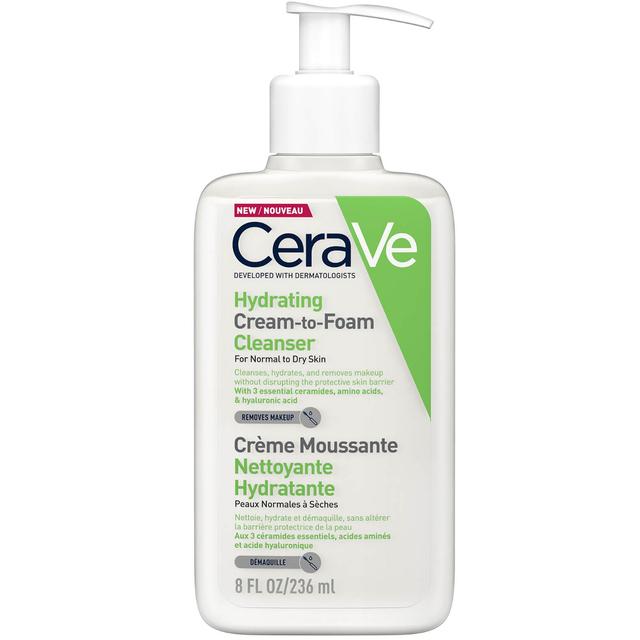 CeraVe Hydrating Cream-to-Foam Cleanser with Amino Acids for Normal to Dry Skin 236ml on Productcaster.