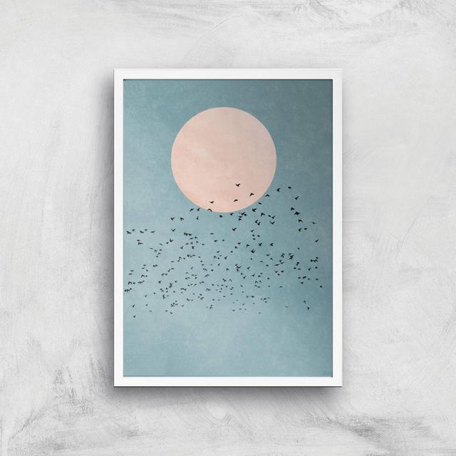 Kubistika Fly Away Giclee Art Print - A3 - White Frame on Productcaster.