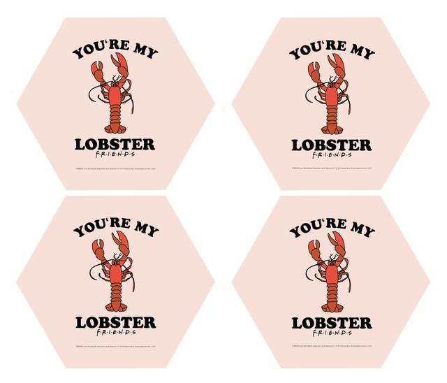 Friends You're My Lobster Hexagonal Coaster Set on Productcaster.