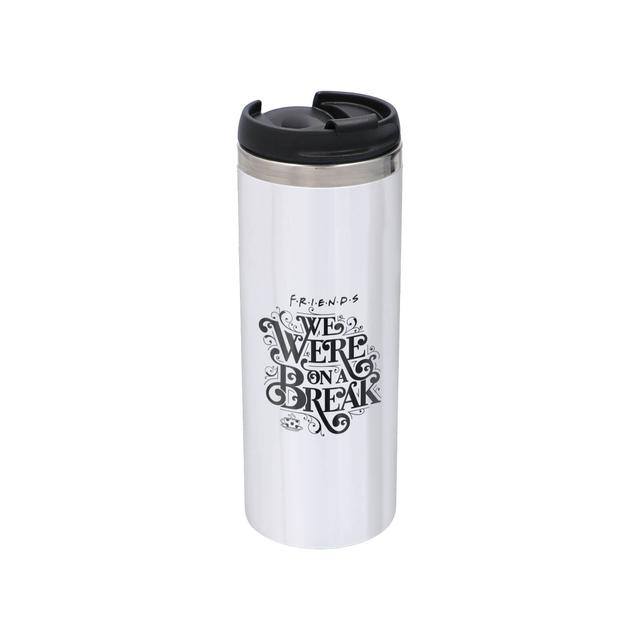 Friends We Were On A Break Stainless Steel Thermo Travel Mug - Metallic Finish on Productcaster.