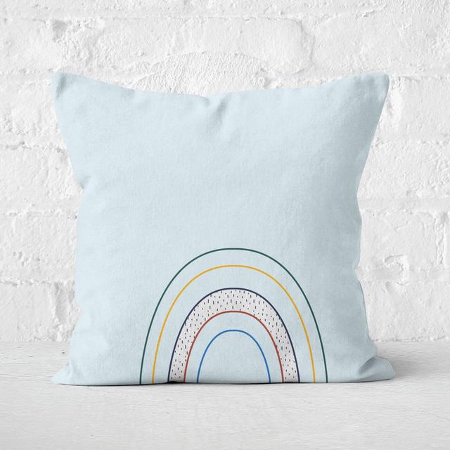 Double Abstract Rainbow Square Cushion - 60x60cm - Soft Touch on Productcaster.