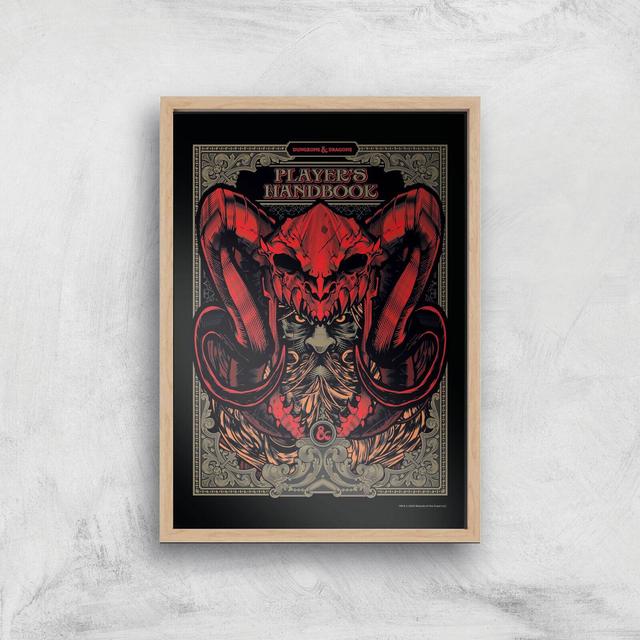 Dungeons & Dragons Players Handbook Giclee Art Print - A4 - Wooden Frame on Productcaster.