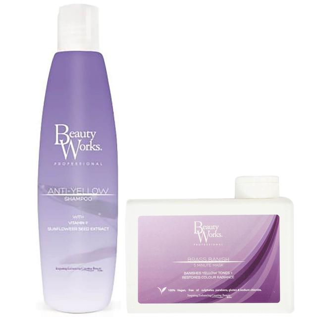 Beauty Works Anti Yellow Shampoo and Brass Banish Mask Duo on Productcaster.