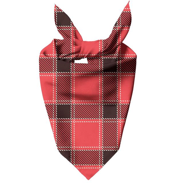 Red & Black Cross Tartan Pet Bandana - Klein on Productcaster.