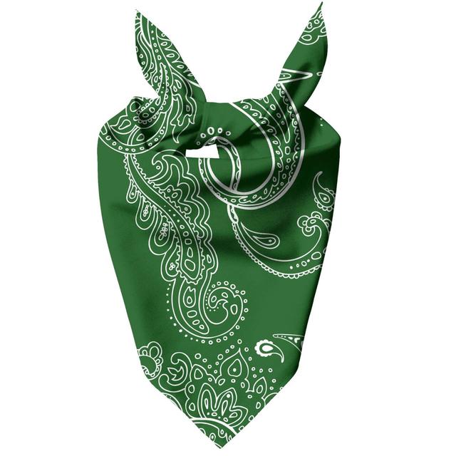 Dark Green Paisley Pet Bandana - Medium on Productcaster.