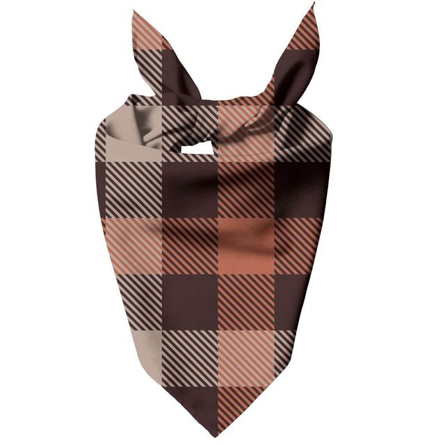 Brown Checkered Tartan Pet Bandana - Klein on Productcaster.