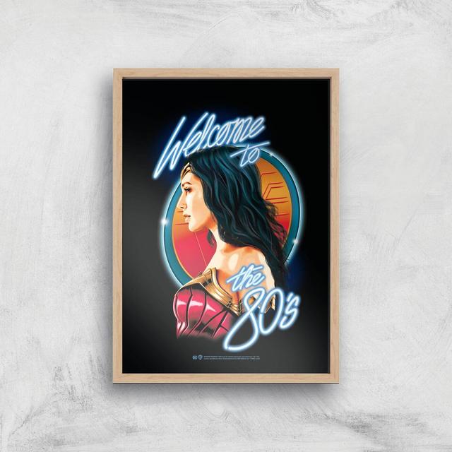 Wonder Woman Retro Giclee Art Print - A4 - Wooden Frame on Productcaster.