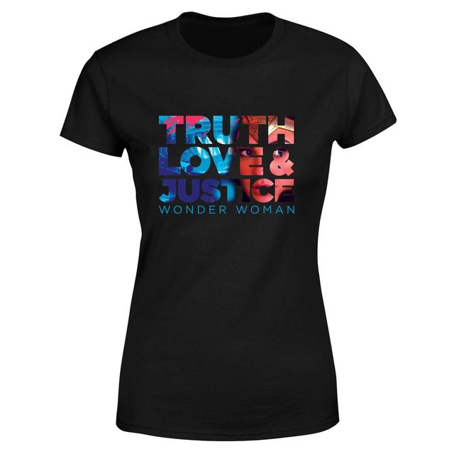 Wonder Woman Truth, Love And Justice Women's T-Shirt - Zwart - XXL on Productcaster.