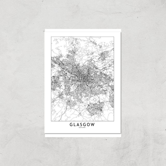 Glasgow City Map Giclee Art Print - A3 - Print Only on Productcaster.