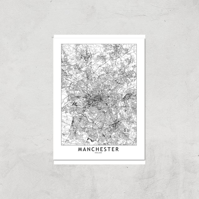 Manchester City Map Giclee Art Print - A3 - Print Only on Productcaster.