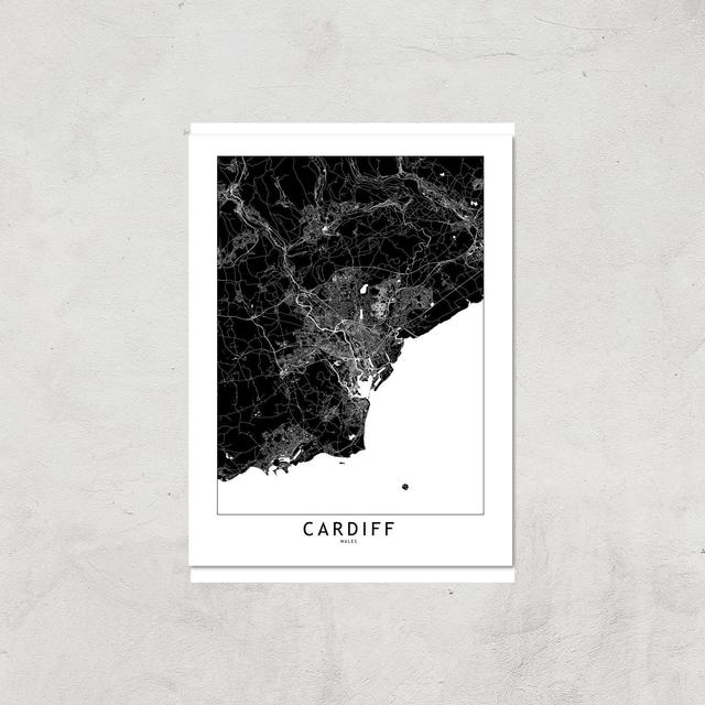 Negative Cardiff City Map Giclee Art Print - A4 - Print Only on Productcaster.