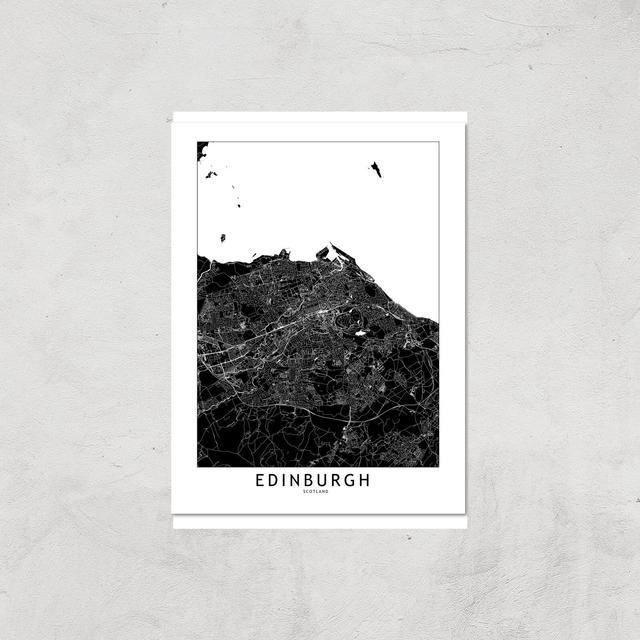 Negative Edinburgh City Map Giclee Art Print - A2 - Print Only on Productcaster.