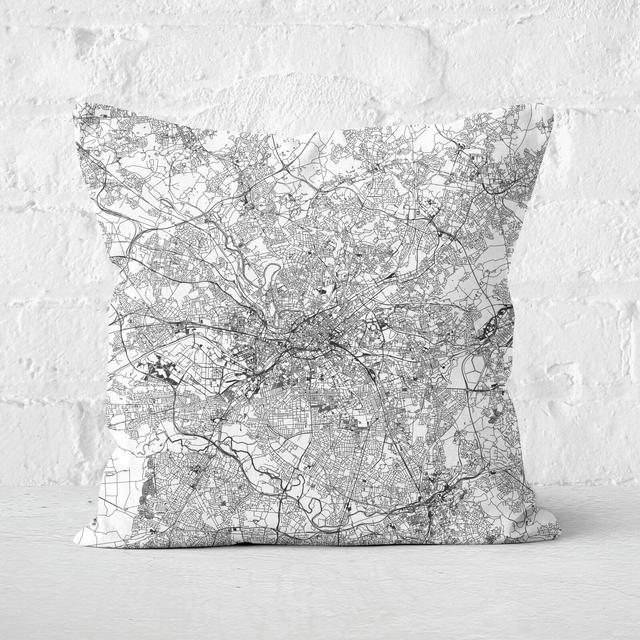 Manchester City Map Square Cushion - 40x40cm - Soft Touch on Productcaster.