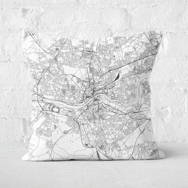 Newcastle City Map Square Cushion - 60x60cm - Soft Touch on Productcaster.